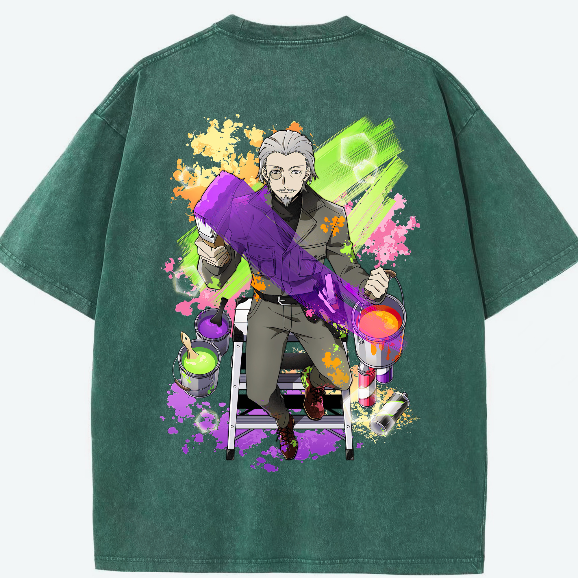 （画像用） 文豪ストレイドッグス Bungo Stray Dogs 綿100% ヴィンテージ風 半袖Tシャツ（背面プリント）